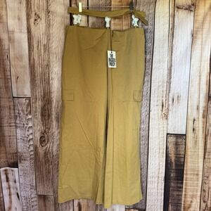 The Ragged Priest Earthling Pants Brown Wide Leg Cargo Utility Drill Size 16 NWT